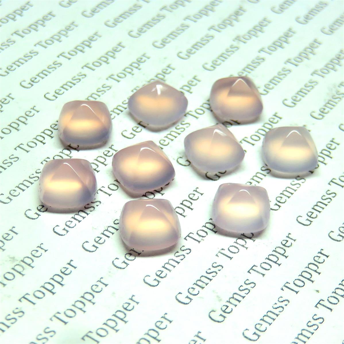 Rose Chalcedony 10x10 mm Sugarloaf Cabochon